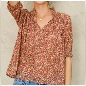 M.A.B.E. Floral Red Blouse